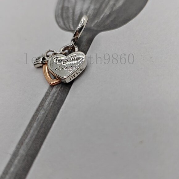 Pandora Heart Padlock Double Dangle Charm - Picture 4 of 6